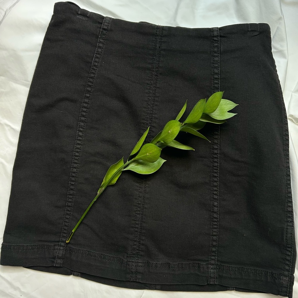 Free People Black Mini Pencil Skirt